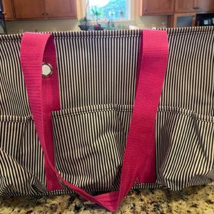 Organizing Utility Tote- thirty-one- gray with pink straps